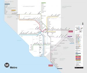 Metro and Metrolink Map of Los Angeles