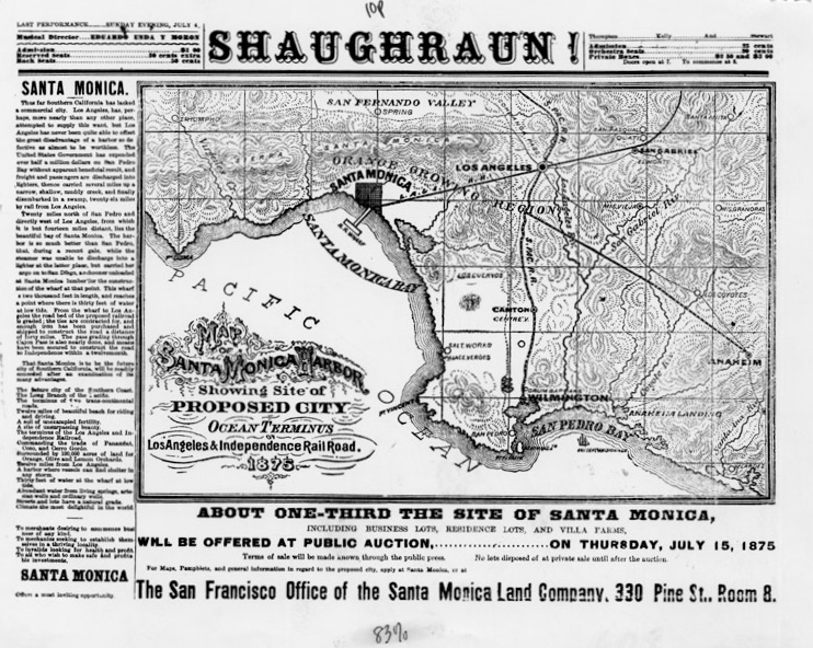 Advertisement for first Santa Monica property sales