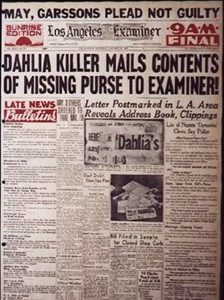 Herald Examiner announces sending of Elizabeth Short's personal effects