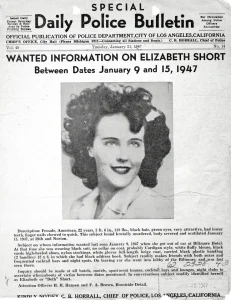 Newspaper headline featuring the Black Dahlia case