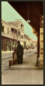Postcard of old Los Angeles Chinatown, c1905
