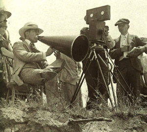 D W Griffith on set
