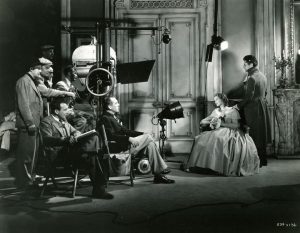 On set during Golden Age of Hollywood