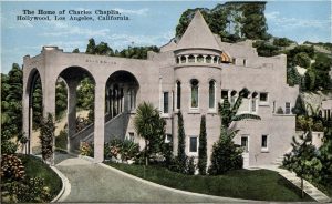 Charlie Chaplin's Hollywood home postcard