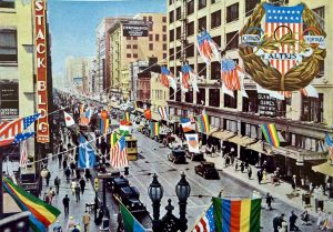 Broadway in downtown LA, during 1932 Olympics