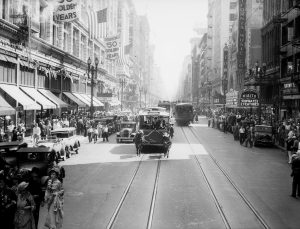 Red Cars in DTLA, 1931