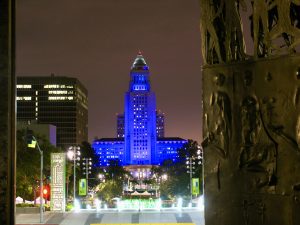 LA City Hall at night
